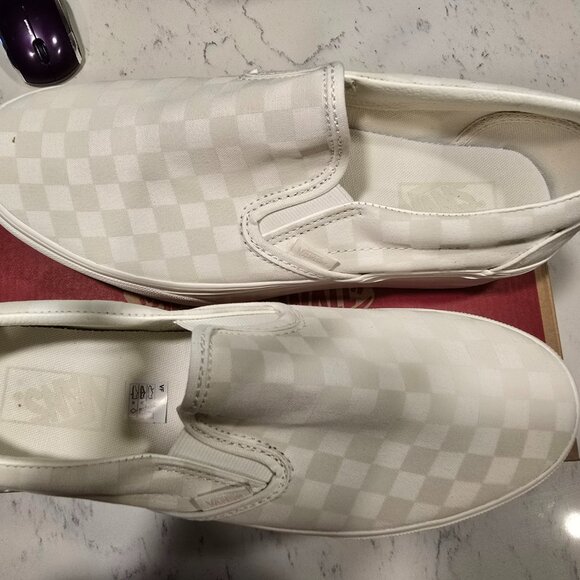 Vans Classic Slip on Stackform Men's Size 10 MARSHMELLOW CHECKERBOARD NEW W 11.5 - Picture 2 of 7